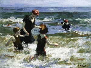 A Timid Bather by Oil Painting Reproduction