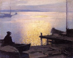 Along the Mystic River by Edward Potthast Oil Painting Reproduction