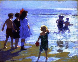 At Low Tide by Oil Painting Reproduction