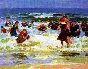 At the Beach by Oil Painting Reproduction