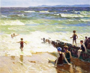 Bathers by the Shore by Oil Painting Reproduction