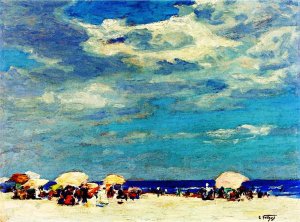 Beach Scene 2 by Oil Painting Reproduction