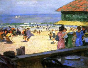 Beach Scene 3 by Edward Potthast Oil Painting Reproduction