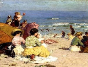 Beach Scene 4 by Oil Painting Reproduction