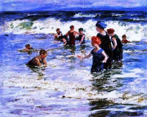 Beach Scene 5 by Oil Painting Reproduction