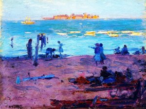 Beach Scene 8 by Edward Potthast Oil Painting Reproduction