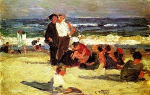 Beach Scene by Edward Potthast Oil Painting Reproduction