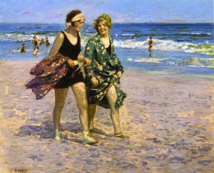 Blonde and Brunette by Edward Potthast Oil Painting Reproduction