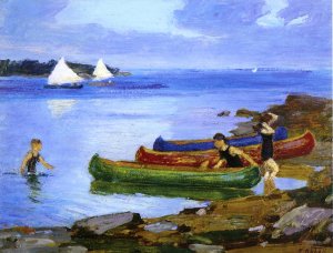 Canoeing by Edward Potthast Oil Painting Reproduction