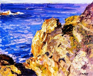 Cliff to the Ocean by Edward Potthast Oil Painting Reproduction