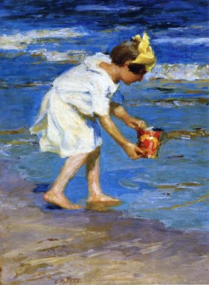 Girl with a Bucket by Edward Potthast Oil Painting Reproduction