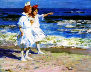 Girls On The Beach by Edward Potthast Oil Painting Reproduction