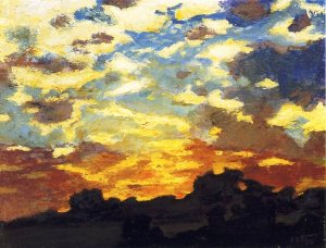 Golden Sunset by Edward Potthast Oil Painting Reproduction