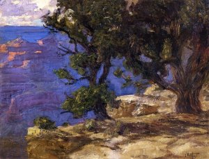 Grand Canyon Trees and Rocks by Edward Potthast Oil Painting Reproduction