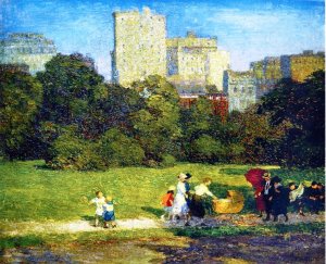 In Central Park by Edward Potthast Oil Painting Reproduction