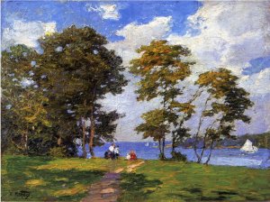 Landscape by the Shore also known as The Picnic by Oil Painting Reproduction