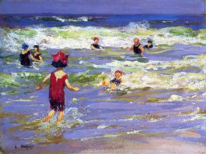 Little Sea Bather by Edward Potthast Oil Painting Reproduction