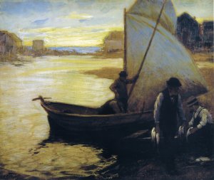 Maine Fishermen by Oil Painting Reproduction