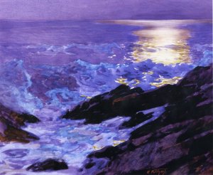 Moonlight on the Coast by Edward Potthast Oil Painting Reproduction