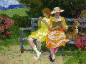 Park Bench by Oil Painting Reproduction