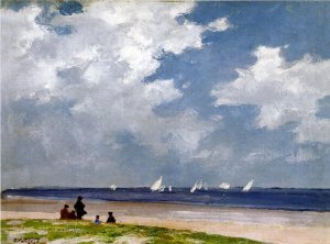 Sailboats off Far Rockaway by Oil Painting Reproduction