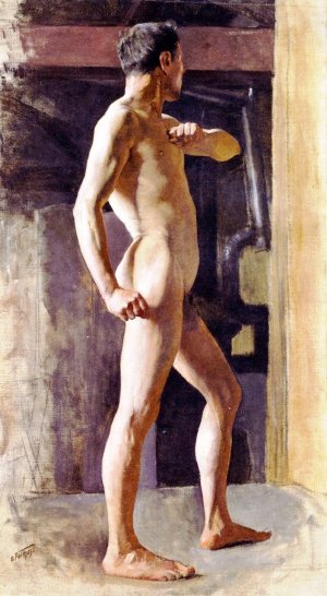 Standing Male Nude by Edward Potthast Oil Painting Reproduction