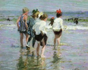 Summer Day, Brighton Beach by Oil Painting Reproduction