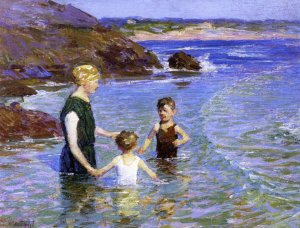 Summer Wading by Oil Painting Reproduction