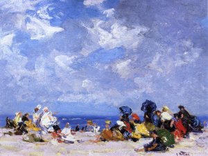 Sunday Afternoon at the Beach by Oil Painting Reproduction