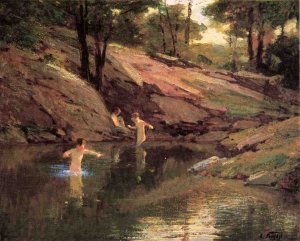 The Swimming Hole by Edward Potthast Oil Painting Reproduction