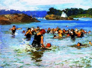 The Swimming Lesson by Oil Painting Reproduction