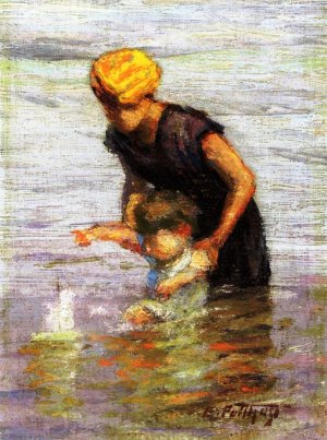 Toy Boat by Oil Painting Reproduction